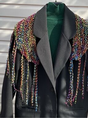 Hand knit shawlette accent piece